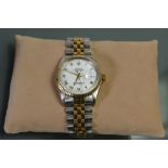 Rolex Oyster Perpetual Datejust gentleman's wristwatch: Stainless steel and 18ct gold with white