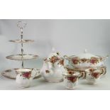 A collection of Royal Albert Old Country Rose: Comprising platters, various size plates, bowls,