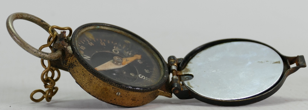Unusual Brass Military type Compass: Marked MK 6185 to case.