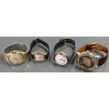 A collection of vintage wristwatches: Including 9ct gold H Samuel rose gold watch, 1950s Mira watch,
