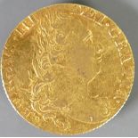Full Guinea gold coin 177?: Condition nVF date obscured and bend.