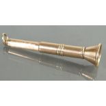 Unusual 9ct gold cigar hole punch, 9.3 grams.