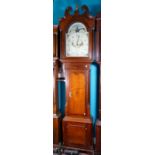 8 day Longcase clock by William Bucknall of Burslem circa 1800-15: The arch top rolling moon with