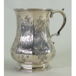 Victorian ornate silver christening mug: Hallmarked for London 1848, height 9cm, 116 grams.