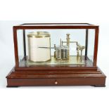 Fine quality copy of antique barograph by Comitti: Mahogany cased example with bevelled glass,