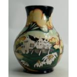 Moorcroft Windermere Daisy vase: Signed by designer Nicola Slaney, limited edition 20/35.