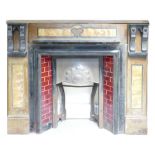 Early 20th century Art Nouveau style Fireplace: Including Marble / Slate surround,
