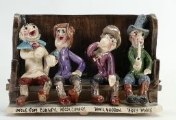 Will Young studio sculpture of Uncle Tom Cobley and friends drinking: 11.25cm high x 18cm long.