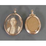 Two Antique 9ct Rose gold ornate oval lockets: 13.3 grams.