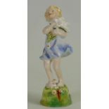 Royal Worcester figure of girl a holding flowers: 3075 height 13.5cm.