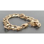 9ct gold gents bracelet: Length 21cm, 38.7 grams.