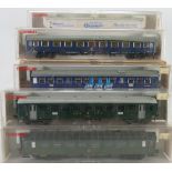 Fleischmann HO Model Train Carriages to include: Boxed 5120, 5130, 5154, 5174 x 2, 5389, 5174, 5134,
