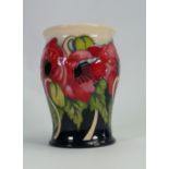 Moorcroft Yeats Poppy vase: Limited edition 42/50 and signed by designer Kerry Goodwin. Height 12.