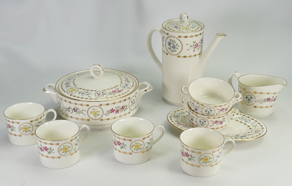 Royal Worcester dinner and coffee ware in the Trianon design to include: Coffee set,