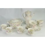 Royal Worcester dinner and coffee ware in the Trianon design to include: Coffee set,