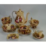 Aynsley Orchard Gold coffee set: Sixteen pieces.