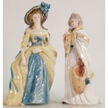 Royal Doulton figures: Sophie Charlotte Lady Sheffield HN3008 and together with Eliza Farren HN3442.