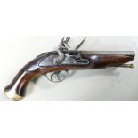 Double barrel side by side Flintlock pistol: