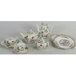 A Wedgwood miniature tea set in Wild Strawberry design: 9 pieces.