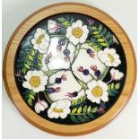 Moorcroft RHS Scotch Rose Plaque: Designed by Nicola Slaney.