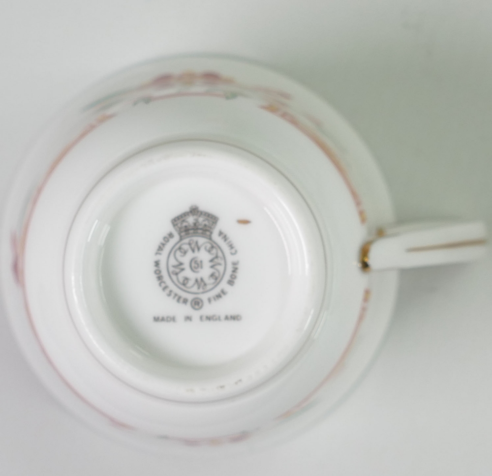 A large collection of Royal Worcester Chamberlain tea ware: To include dinner plates, rimmed bowls, - Image 2 of 3