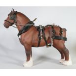 Beswick Burnham Beauty Shire horse 2309: With show harness (horse brasses detached).