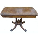 Victorian Walnut fold over Games table: 78cm height x 88cm width.