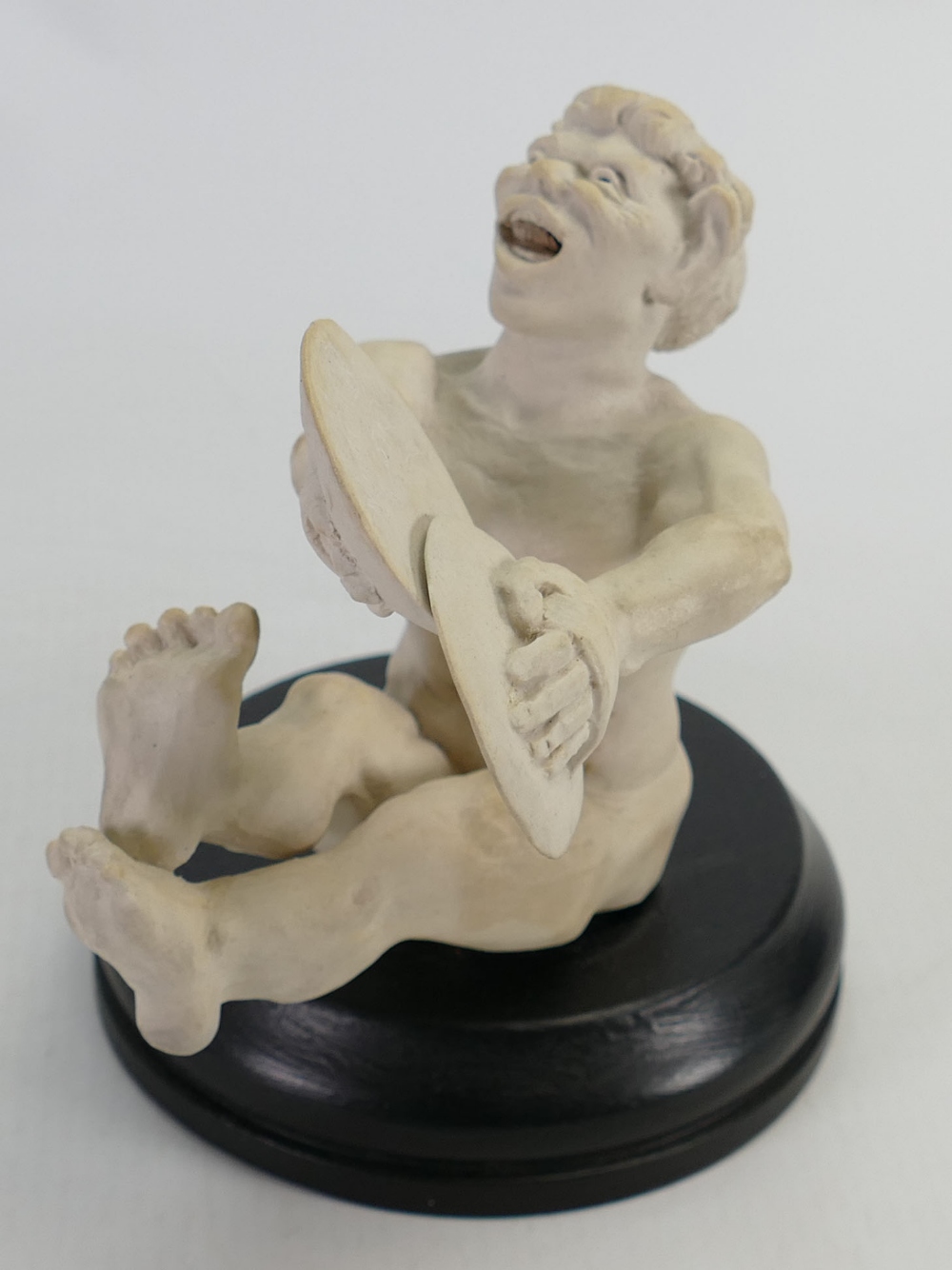 Martin Brothers musician Stoneware Imp figure: Playing the cymbals, height 14.