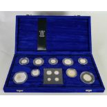 2000 UK Millennium silver 13 coin set with Maundy coins: As issued, with box and certificate.