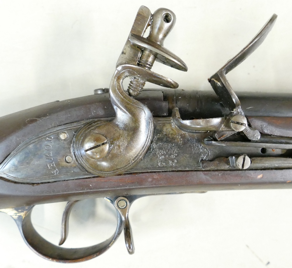 Brown bess carbine with Bayonet: George III and tower on lock: - Image 3 of 3