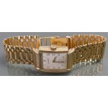 Garrard 9ct gold gentlemans automatic wristwatch: Art Deco style with 9ct gold bracelet.