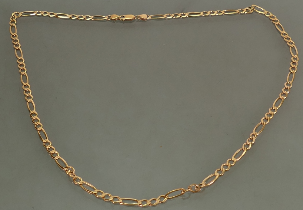 9ct gold necklace: Length 67cm, 19.9 grams.