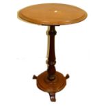 Victorian Mahogany circular Side table: Height 75cm,