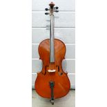 20th century 1/4 Cello: Soft cased, body length 57.