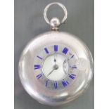 19th century Silver bulls eye pocket watch: By Hall & Co Manchester.