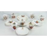 A collection of Shelley & Wileman & Co Commemorative trios cups,
