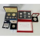 Coin collection includes silver: New Zealand 1990 proof coin set, €2 and €1 .