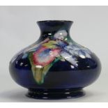 Walter Moorcroft squat vase decorated in the Anemone design: H 8cm x d10cm, c1950s.