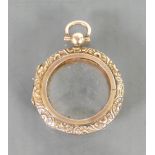 Antique 9ct Rose gold ornate round locket: 5.5 grams.