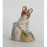 Royal Albert Beatrix Potter unfinished figure Hunca Munca Sweeping BP6A: With plain grey dress and