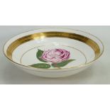 Minton gilded & handpainted fruit bowl: painted with a rose and signed Lynn Sumner,