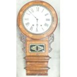 19th century American Drop Dial Wall clock in Mahogany: Jamone & Co 8 day Superior Anglo American