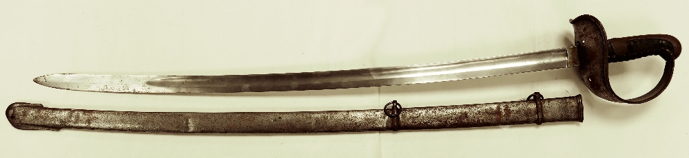 Cavalry sword & metal scabbard SJG NEUHAUSEN: Measuring 106cm overall.