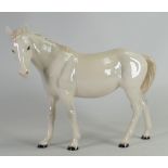 Beswick Swishtail horse in painted white gloss: Slight chips to hooves.