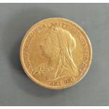 Gold half Sovereign dated 1900: