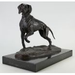 Bronze model of a Hunting dog on Marble base,
