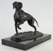 Bronze model of a Hunting dog on Marble base,