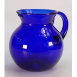 Bristol blue large glass jug, height 22.