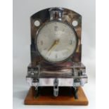 Smiths 1970s metal Mantle clock as a train engine: Height 29cm x w18.5cm.