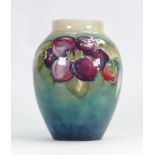 Walter Moorcroft vase decorated in the Clematis design: H 13cm, c1950s.